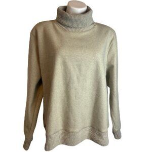 WOMEN'S TURTLE NECK PULLOVER SWEATER BEIGE SIZE: XXL